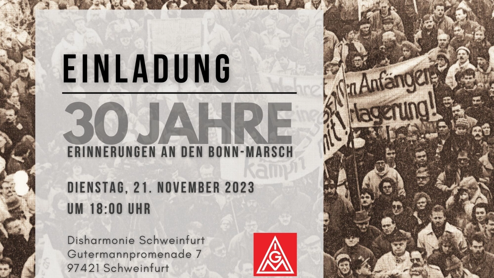 Erinnerung an den Bonn Marsch in der Disharmonie